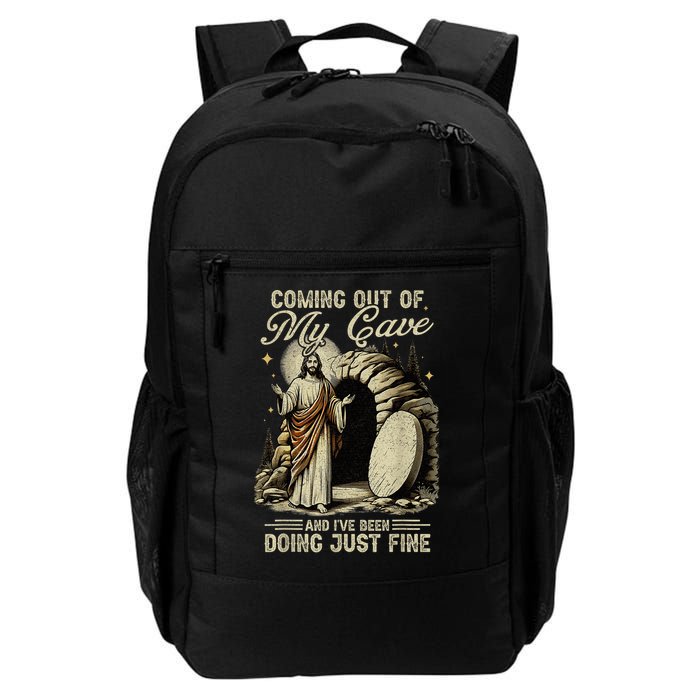 Jesus Coming Out Of My Cave And I'Ve Been Doing Just Fine Backpack