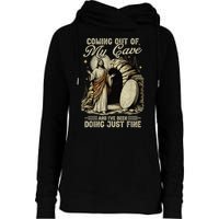 Jesus Coming Out Of My Cave And I'Ve Been Doing Just Fine Womens Funnel Neck Pullover Hood