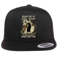 Jesus Coming Out Of My Cave And I'Ve Been Doing Just Fine Flatbill Hat