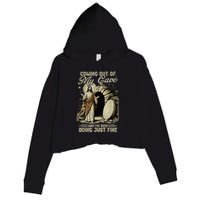 Jesus Coming Out Of My Cave And I'Ve Been Doing Just Fine Crop Fleece Hoodie