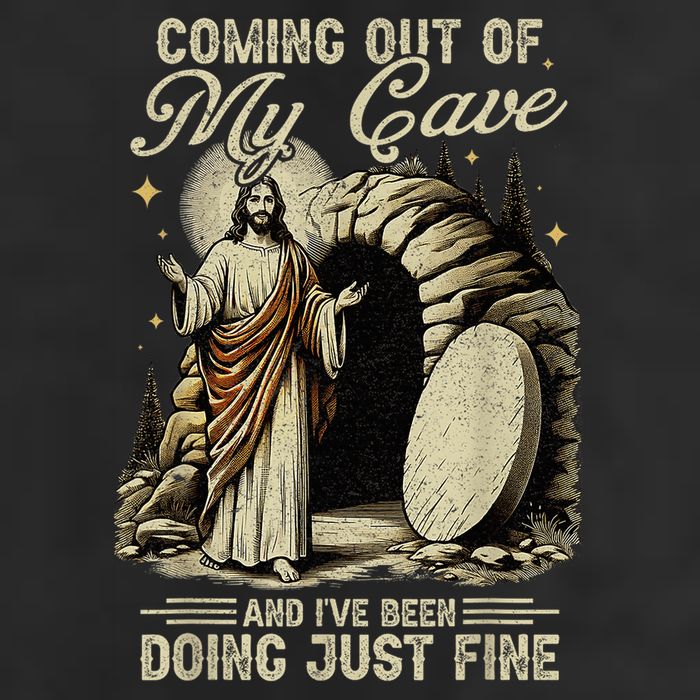 Jesus Coming Out Of My Cave And I'Ve Been Doing Just Fine Crop Fleece Hoodie
