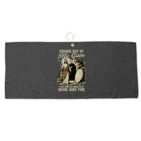 Jesus Coming Out Of My Cave And I'Ve Been Doing Just Fine Large Microfiber Waffle Golf Towel