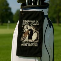 Jesus Coming Out Of My Cave And I'Ve Been Doing Just Fine Golf Towel