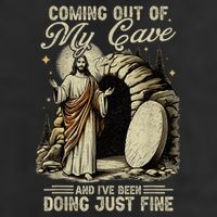 Jesus Coming Out Of My Cave And I'Ve Been Doing Just Fine Golf Towel