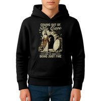 Jesus Coming Out Of My Cave And I'Ve Been Doing Just Fine Kids Hoodie
