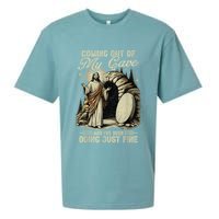 Jesus Coming Out Of My Cave And I'Ve Been Doing Just Fine Sueded Cloud Jersey T-Shirt
