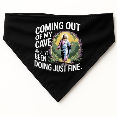 Jesus Coming Out Of My Cave And Ive Been Doing Just Fine USA-Made Doggie Bandana