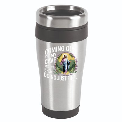 Jesus Coming Out Of My Cave And Ive Been Doing Just Fine 16oz Travel Tumbler