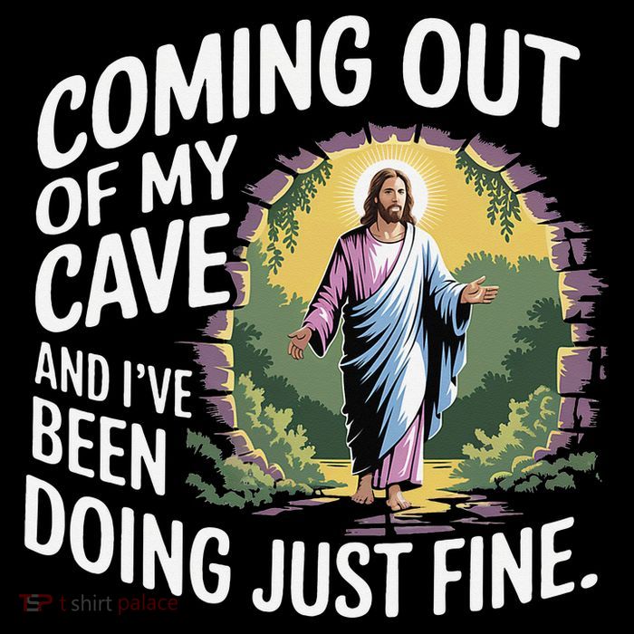 Jesus Coming Out Of My Cave And Ive Been Doing Just Fine Youth Performance Sprint T-Shirt