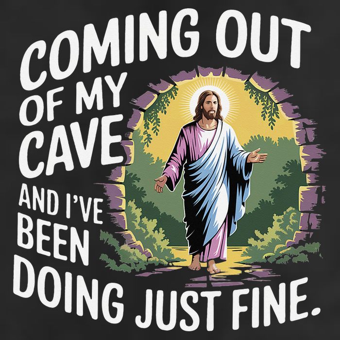 Jesus Coming Out Of My Cave And Ive Been Doing Just Fine Microfiber Hand Towel