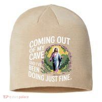 Jesus Coming Out Of My Cave And Ive Been Doing Just Fine Sustainable Beanie