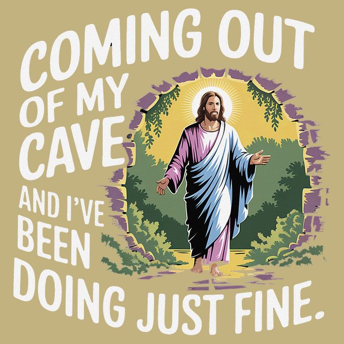 Jesus Coming Out Of My Cave And Ive Been Doing Just Fine Cooling Performance Long Sleeve Crew