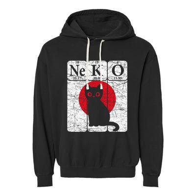 Japanese Cat Periodic Table Elements Kawaii Neko Japanese Garment-Dyed Fleece Hoodie