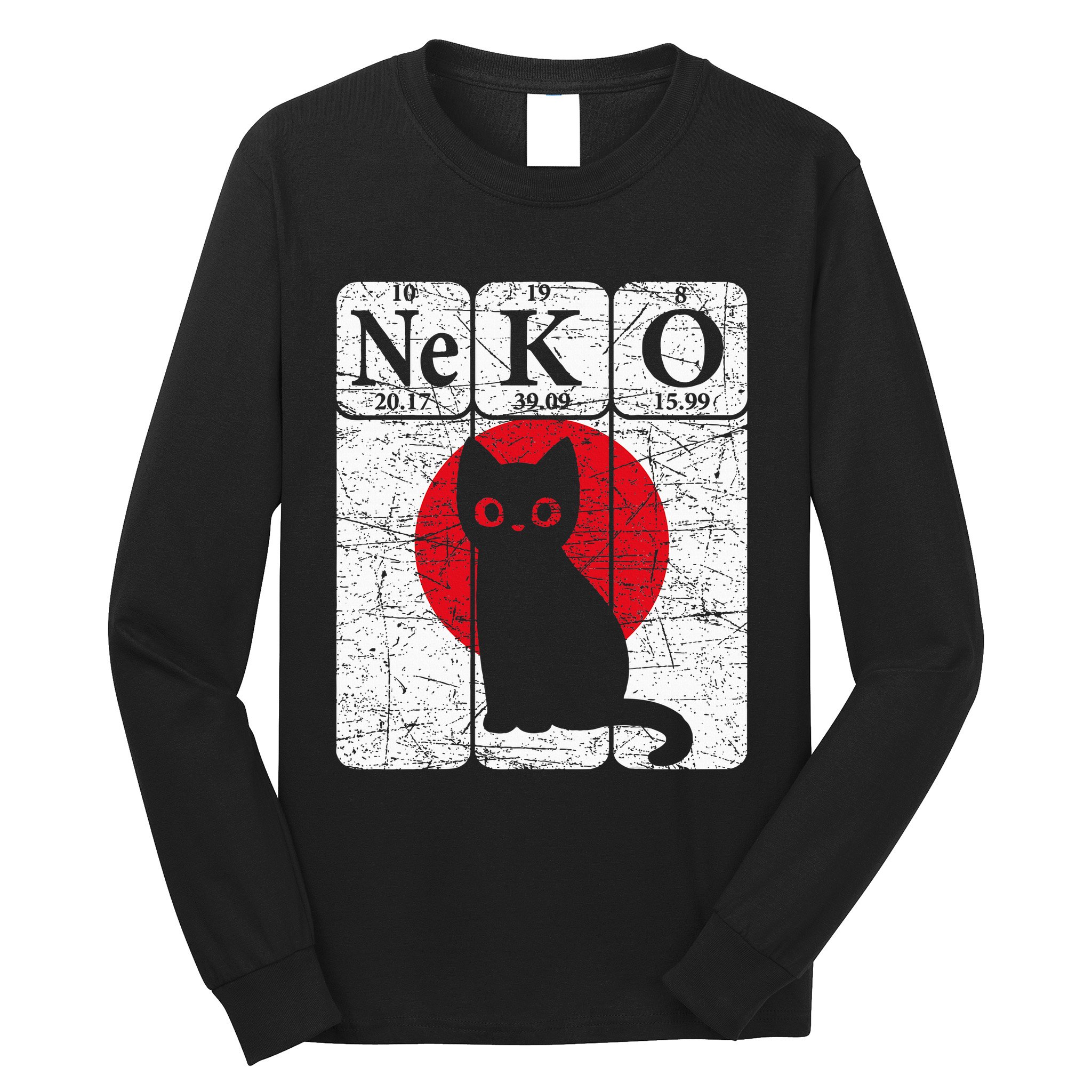 Japanese Cat Periodic Table Elements Kawaii Neko Japanese Long Sleeve Shirt