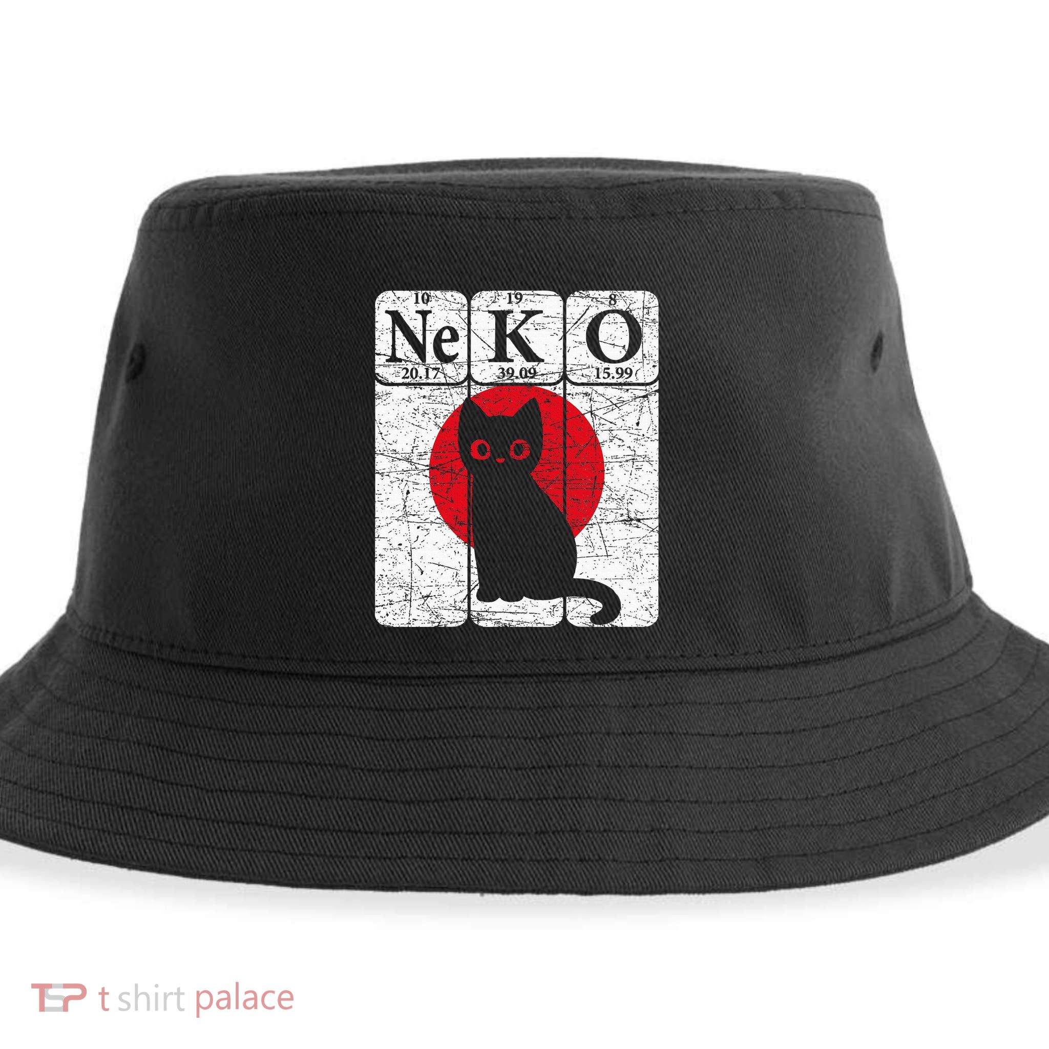 Japanese Cat Periodic Table Elements Kawaii Neko Japanese Sustainable Bucket Hat