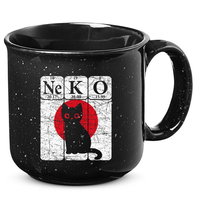 Japanese Cat Periodic Table Elements Kawaii Neko Japanese 15oz Campfire Ceramic Mug