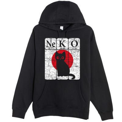 Japanese Cat Periodic Table Elements Kawaii Neko Japanese Premium Pullover Hoodie