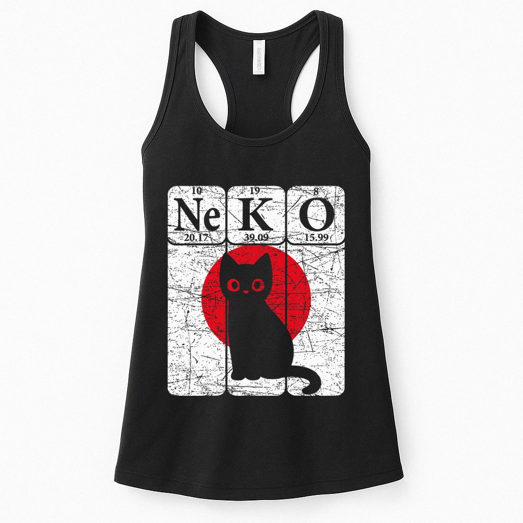 Japanese Cat Periodic Table Elements Kawaii Neko Japanese Womens Tank Top