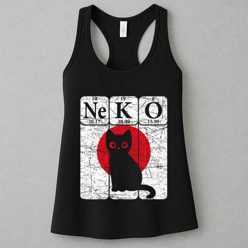 Japanese Cat Periodic Table Elements Kawaii Neko Japanese Womens Tank Top
