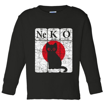 Japanese Cat Periodic Table Elements Kawaii Neko Japanese Toddler Long Sleeve Shirt