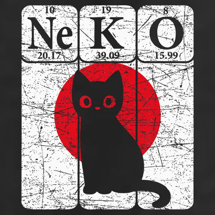 Japanese Cat Periodic Table Elements Kawaii Neko Japanese Golf Towel