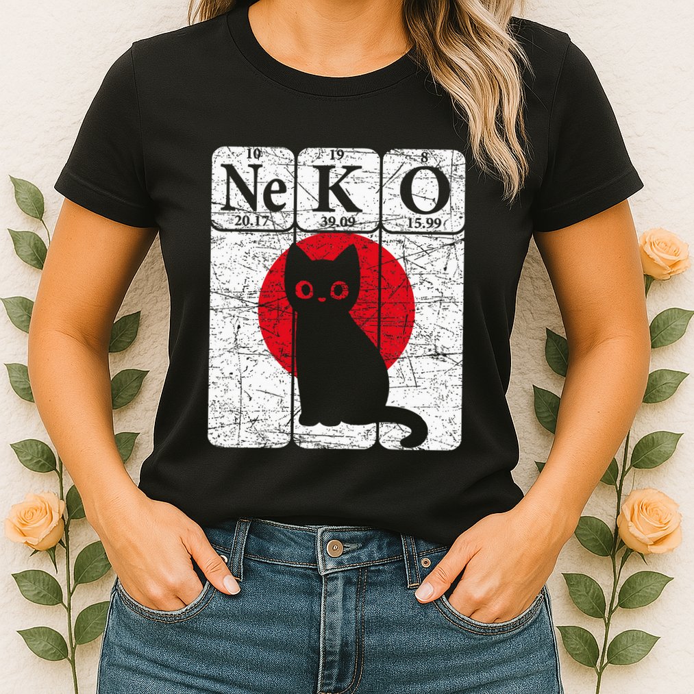 Japanese Cat Periodic Table Elements Kawaii Neko Japanese Womens T-Shirt