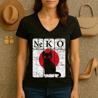 Japanese Cat Periodic Table Elements Kawaii Neko Japanese Women's V-Neck T-Shirt
