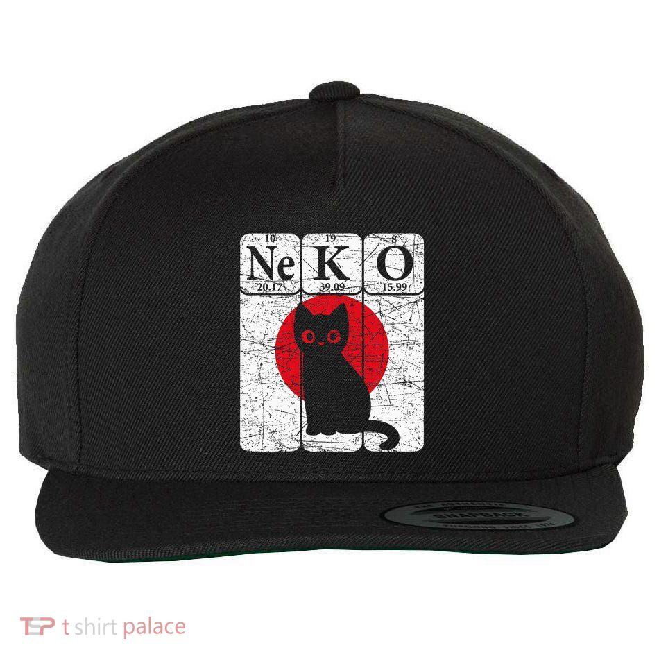 Japanese Cat Periodic Table Elements Kawaii Neko Japanese Wool Snapback Cap