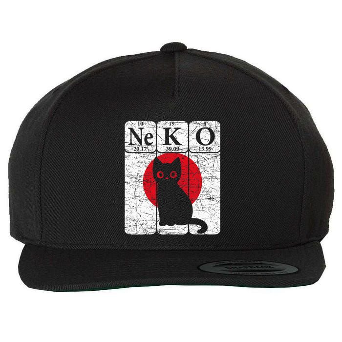 Japanese Cat Periodic Table Elements Kawaii Neko Japanese Wool Snapback Cap