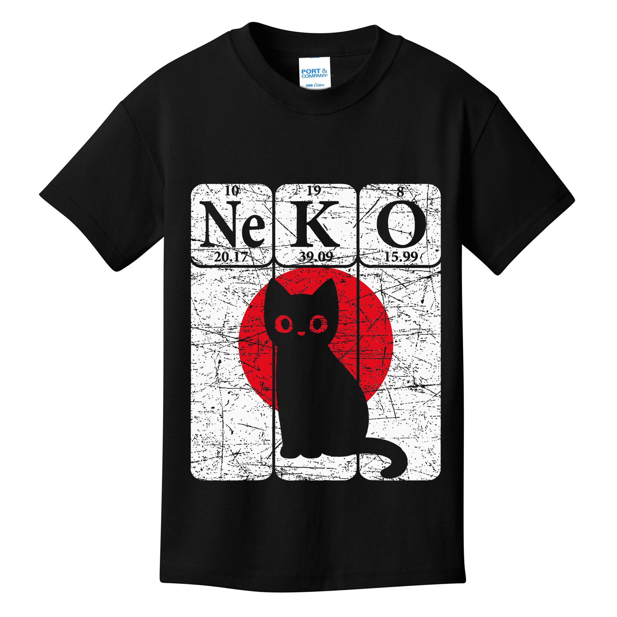 Japanese Cat Periodic Table Elements Kawaii Neko Japanese Kids T-Shirt