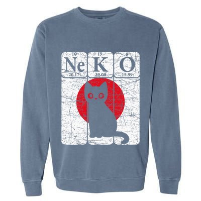 Japanese Cat Periodic Table Elements Kawaii Neko Japanese Garment-Dyed Sweatshirt
