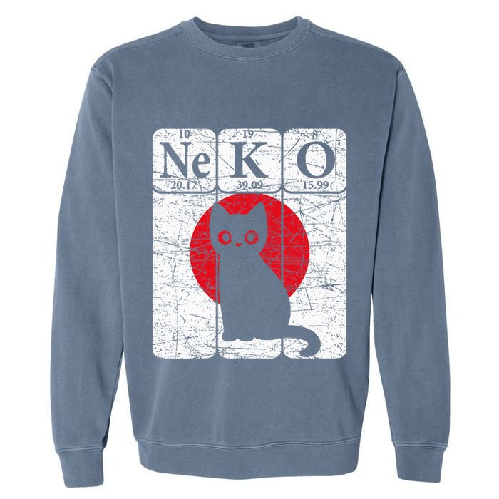 Japanese Cat Periodic Table Elements Kawaii Neko Japanese Garment-Dyed Sweatshirt