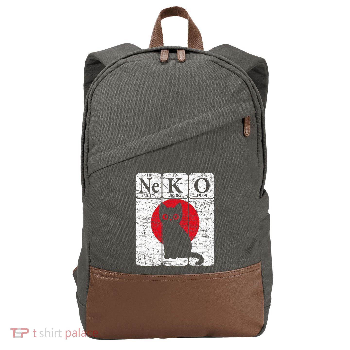 Japanese Cat Periodic Table Elements Kawaii Neko Japanese Cotton Canvas Backpack
