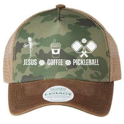 Jesus Coffee Pickleball Funny Christian Pickleball Lovers Legacy Tie Dye Trucker Hat