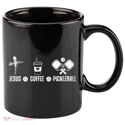Jesus Coffee Pickleball Funny Christian Pickleball Lovers 11oz C Handle Ceramic Mug
