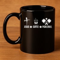 Jesus Coffee Pickleball Funny Christian Pickleball Lovers 11oz C Handle Ceramic Mug