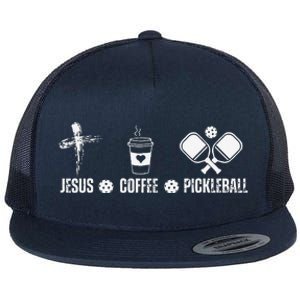 Jesus Coffee Pickleball Funny Christian Pickleball Lovers Flat Bill Trucker Hat