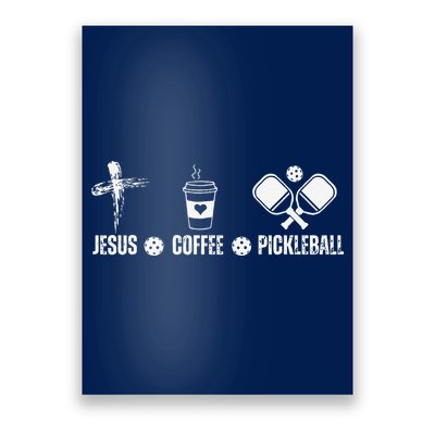 Jesus Coffee Pickleball Funny Christian Pickleball Lovers Poster
