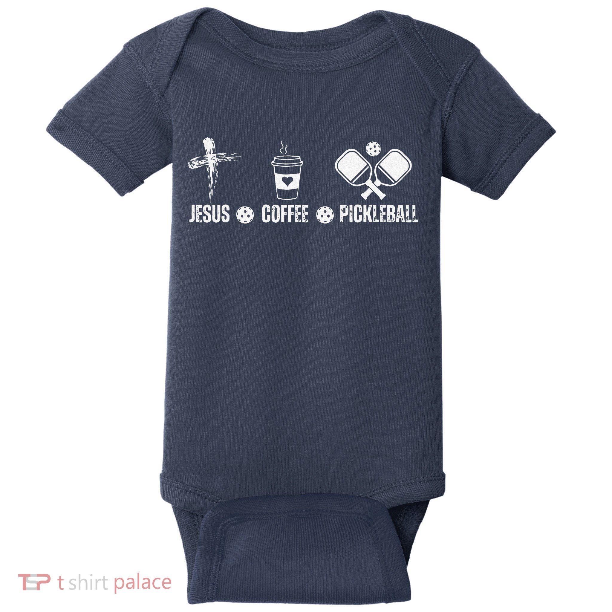 Jesus Coffee Pickleball Funny Christian Pickleball Lovers Baby Bodysuit