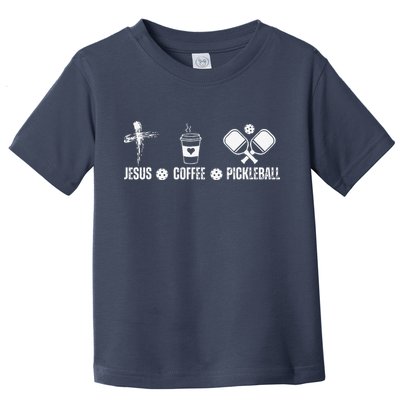 Jesus Coffee Pickleball Funny Christian Pickleball Lovers Toddler T-Shirt