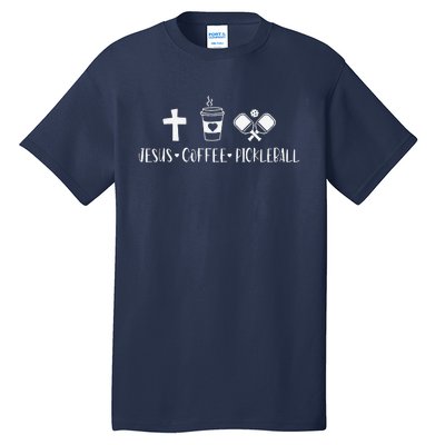 Jesus Coffee Picklenall Funny Christian Pickleball Lovers Tall T-Shirt