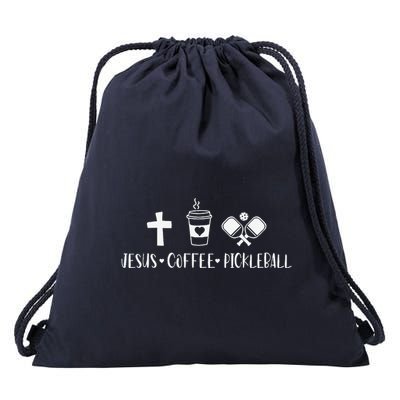 Jesus Coffee Picklenall Funny Christian Pickleball Lovers Drawstring Bag