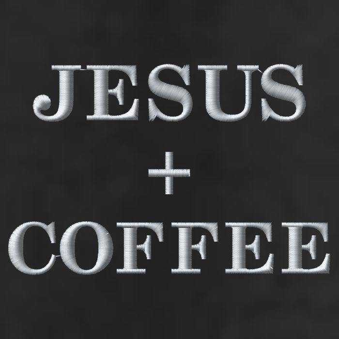 Jesus + Coffee Plus Christian Faith Love Of God And Caffeine Embroidered  Embroidered 7 Panel Mesh Trucker Snapback Hat