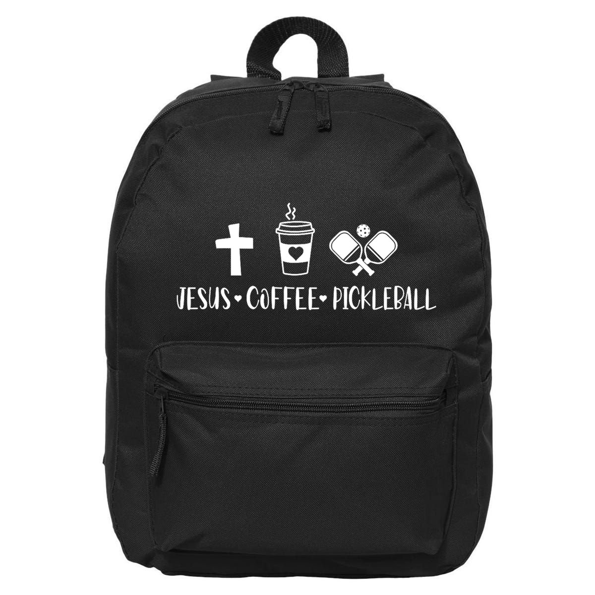 Jesus Coffee Picklenall Funny Christian Pickleball Lovers 16 in Basic Backpack