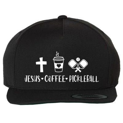 Jesus Coffee Picklenall Funny Christian Pickleball Lovers Wool Snapback Cap