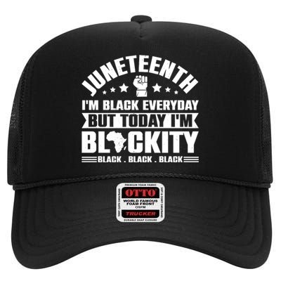 Juneteenth Celebration Print High Crown Mesh Back Trucker Hat