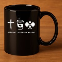 Jesus Coffee Pickleball 11oz C Handle Ceramic Mug