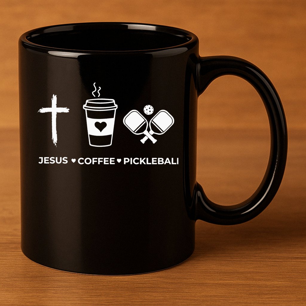 Jesus Coffee Pickleball 11oz C Handle Ceramic Mug