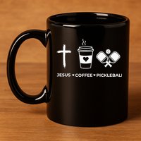 Jesus Coffee Pickleball 11oz C Handle Ceramic Mug