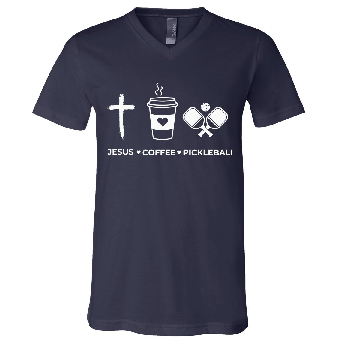 Jesus Coffee Pickleball V-Neck T-Shirt